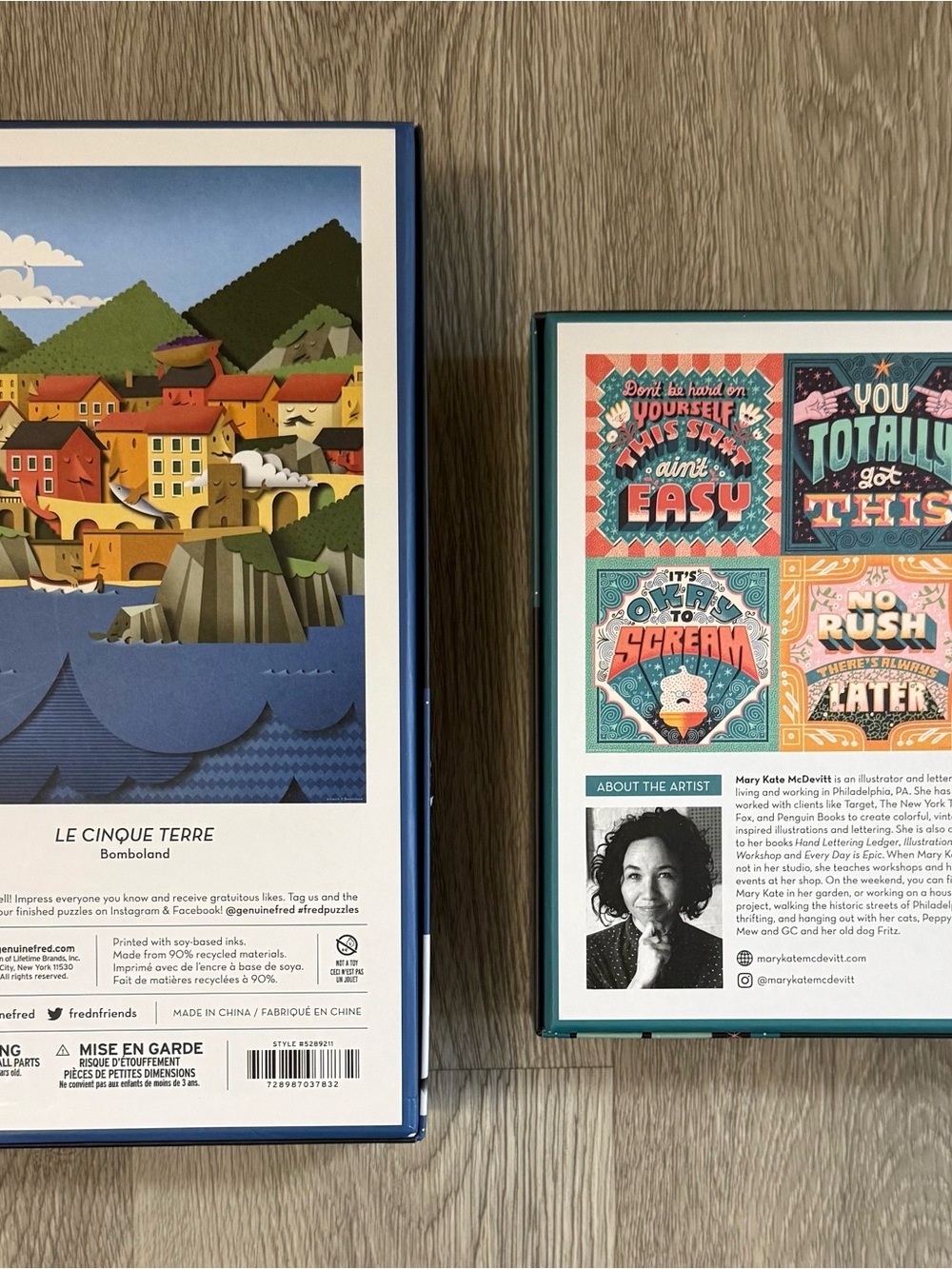 2 Puzzles, 500 Piece Galison Life Lessons & Fred Le Cinque Bomboland Complete - Picture 2 of 16